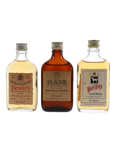 Dewar's, Haig Gold Label & White Horse Bottled 1960s-1970s 3 x 5cl