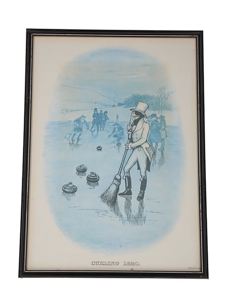 Johnnie Walker Sporting Print - Curling 1820 Early 20th Century - Tom Browne 48cm x 37cm