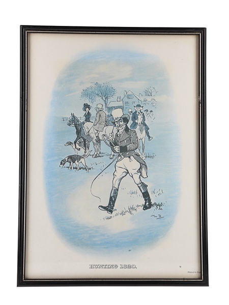 Johnnie Walker Sporting Print - Hunting 1820 Early 20th Century - Tom Browne 37cm x 27cm