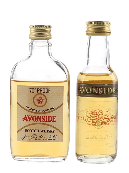 Avonside 70 Proof & 8 Year Old Bottled 1970s-1980s - James Gordon & Co. 2 x 5cl / 40%