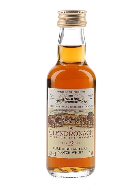 Glendronach 12 Year Old Sherry Cask Bottled 1980s 5cl / 40%