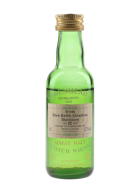 Glen Keith Glenlivet 1973 22 Year Old Bottled 1995 - Cadenhead's 5cl / 57.1%