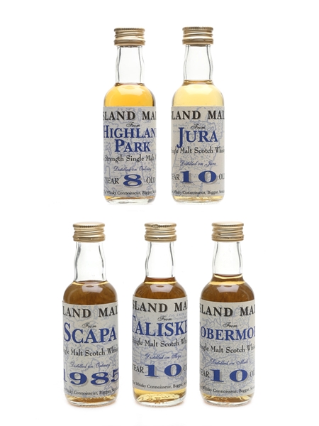 The Whisky Connoisseur Island Malt Miniatures Talisker, Highland Park, Scapa, Isle of Jura, Tobermory 5 x 5cl