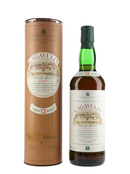 Lagavulin 12 Year Old Bottled 1980s - White Horse Distillers 75cl / 43%