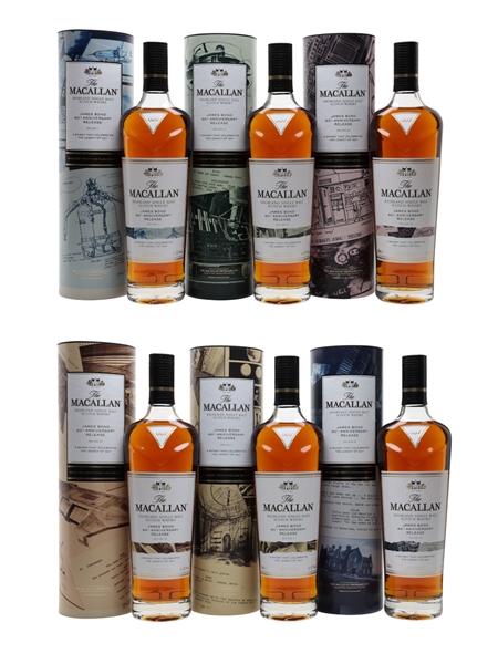 Macallan James Bond 60th Anniversary, Decade Series Set I-VI 6 x 70cl / 43.7%