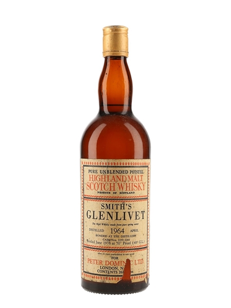 Smith's Glenlivet 1964 12 Year Old Bottled 1976 - Peter Dominic Ltd 75.7cl / 40%