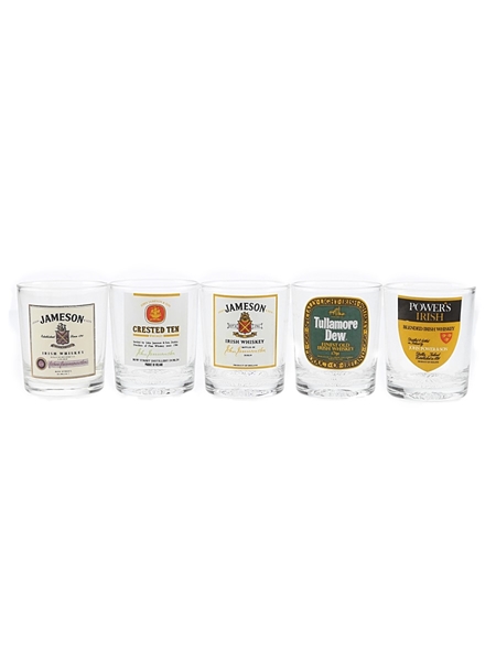 Assorted Shot Glasses Jameson, Tullamore Dew & Powers 5 x 5cm Tall