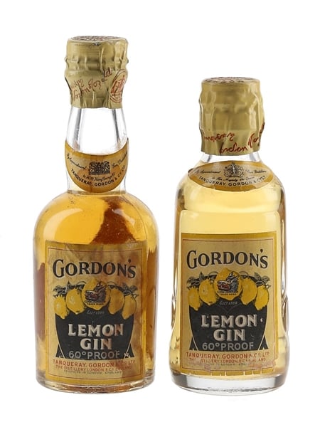 Gordon's Lemon Gin Spring Cap Bottled 1940s-1950s 2 x 5cl / 34.2%