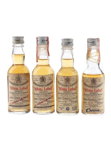 Dewar's White Label Bottled 1960s - Trans World Airlines - Schenley Import Corporation 4 x 4.7cl / 43.4%