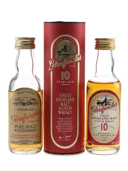 Glenfarclas 8 Year Old & 10 Year Old Bottled 1980s-1990s 2 x 5cl / 40%