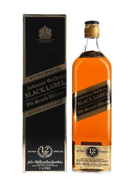 Johnnie Walker  Black Label 12 Year Old Bottled 1980s - Duty Free 100cl / 43%