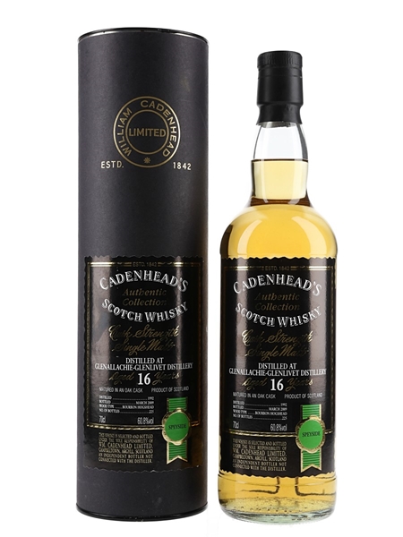 Glenallachie Glenlivet 1992 16 Year Old Bottled 2009 - Cadenhead's 70cl / 60.8%