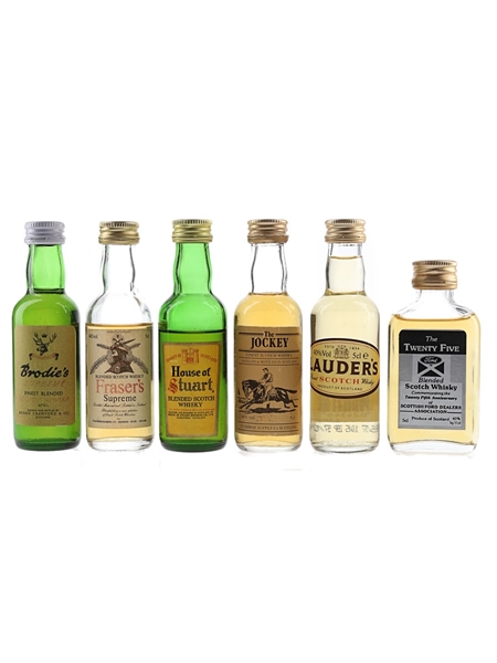 Brodie's, Lauder, Fraser's, House Of Stuart, The Jockey & The Twenty Five Bottled 1980s-1990s 6 x 5cl / 40%