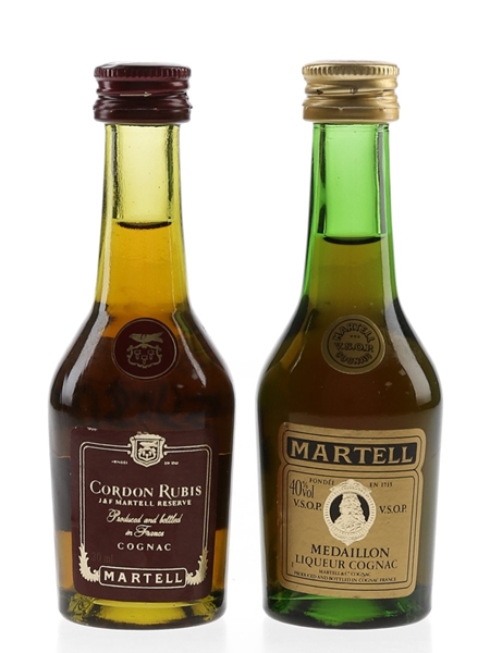 Martell Medaillon VSOP & Cordon Rubis Bottled 1980s 2 x 3cl / 40%