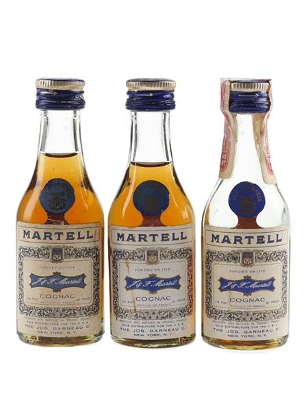 Martell Cognac Bottled 1970s - US Import 3 x 4.7cl