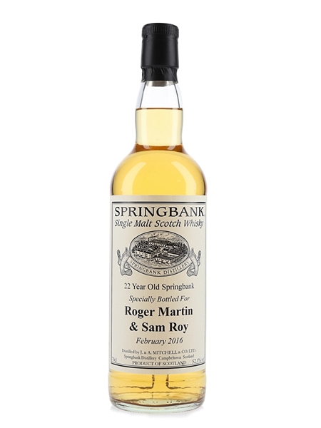 Springbank 22 Year Old Bottled 2016 - Private Cask Bottling 70cl / 52.1%