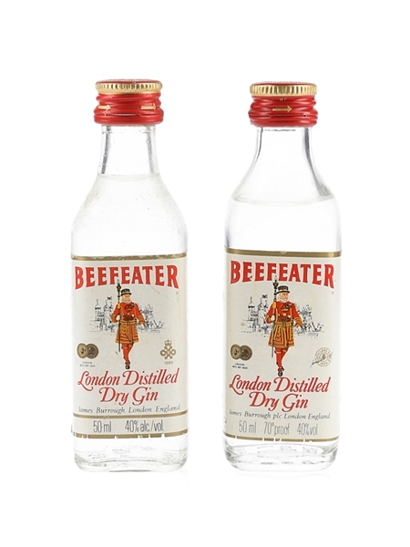 Beefeater London Distilled Dry Gin Bottled 1980s 2 x 5cl