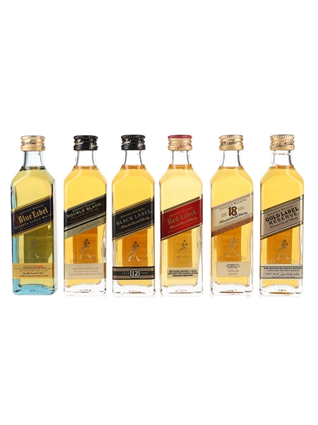 Johnnie Walker Set Red, Black, Double Black, Gold Label Reserve, 18 Year Old & Blue Label 6 x 5cl / 40%