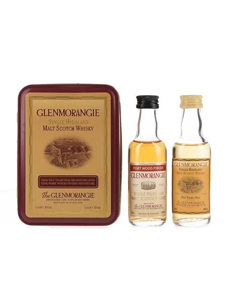 Glenmorangie Port Wood Finish & 10 Year Old Set Bottled 2000s 2 x 5cl