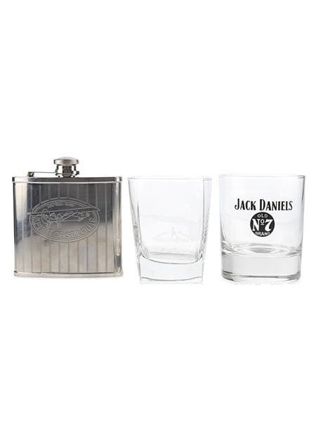 Branded Whisky Glasses & Hipflask Johnnie Walker, Jack Daniel's & Spirit of St.Louis 8.5cm-10cm Tall