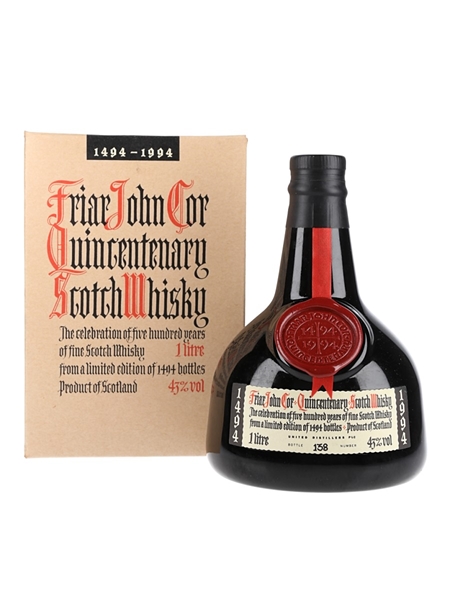 Friar John Cor Quincentenary Spirit Of Scotland Trophy Bottled 1994 - 500 Years Of Scotch Whisky 70cl / 43%