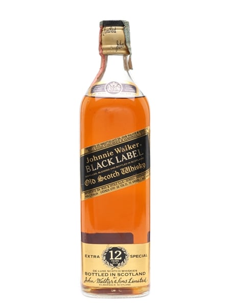 Johnnie Walker Black Label 12 Year Old Bottled 1980s - Wax & Vitale 70cl / 40%