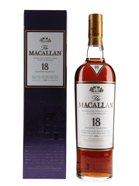 Macallan 18 Year Old Distilled 1994 And Earlier 70cl / 43%