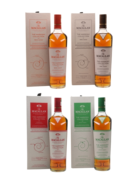 Macallan The Harmony Collection Rich Cacao, Fine Cacao, Intense Arabica & Smooth Arabica, 4 x 70cl