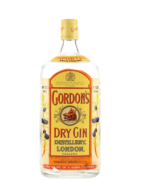 Gordon's Dry Gin Bottled 1980s - Duty Free 112.5cl / 47.3%