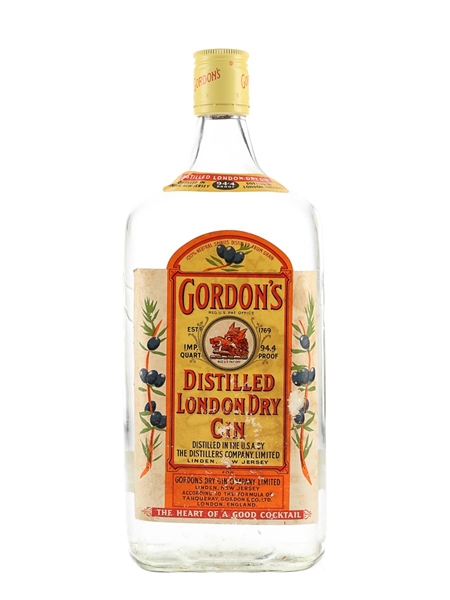 Gordon's Dry Gin Bottled 1970s - Distillers Company, New Jersey 113cl / 47.3%