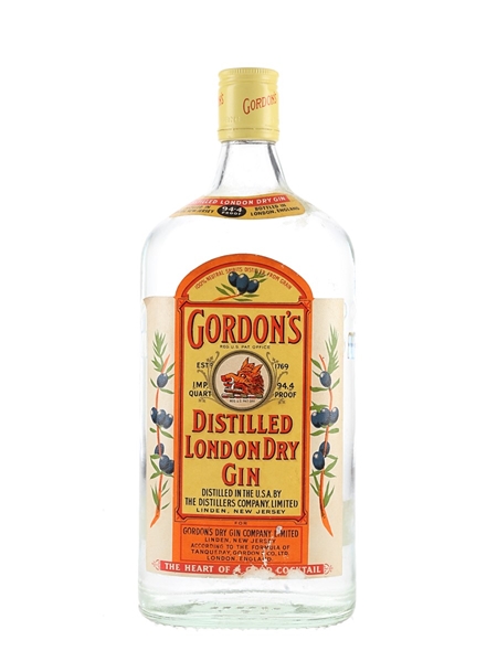 Gordon's Dry Gin Bottled 1970s - Distillers Company, New Jersey 113cl / 47.3%