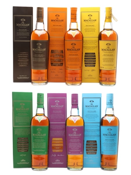 Macallan Editions Collection Editions No.1 - No.6 6 x 70cl