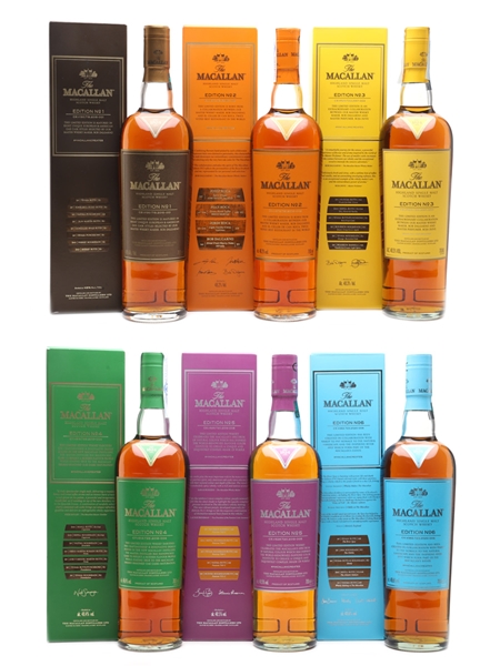 Macallan Editions Collection Editions No.1 - No.6 6 x 70cl