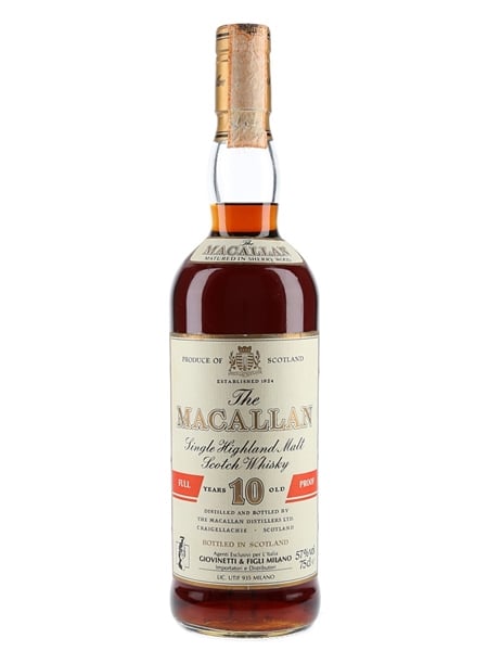 Macallan 10 Year Old Full Proof Bottled 1980s - Giovinetti 75cl / 57%