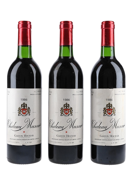 1986 Chateau Musar Lebanon 3 x 75cl / 14%