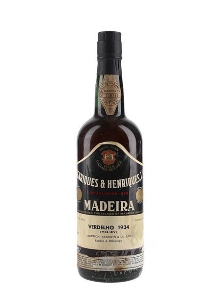 1934 Henriques & Henriques Verdelho Madeira  75cl / 21%