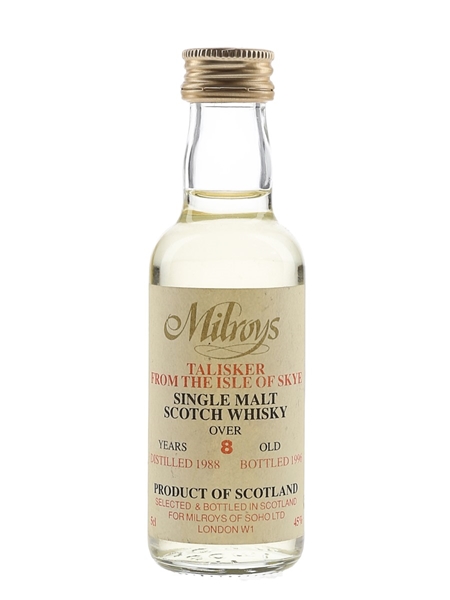 Talisker 1988 8 Year Old Bottled 1996 - Milroy's of Soho 5cl / 45%