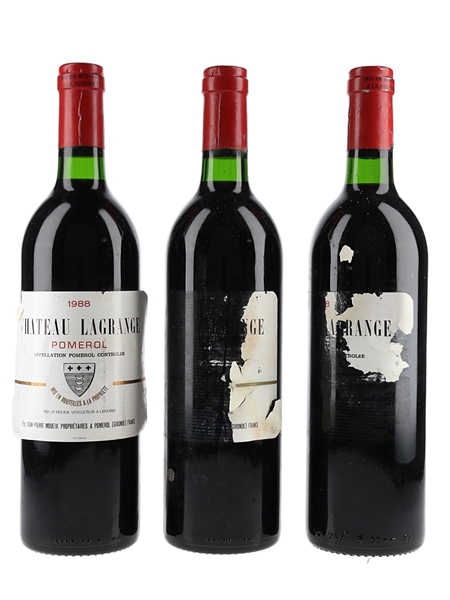 1988 Chateau Lagrange Pomerol - Damaged Labels 3 x 75cl / 12.5%