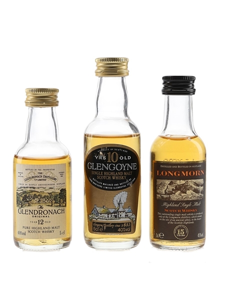 Glendronach 12, Glengoyne 10 & Longmorn 15 Year Old  3 x 5cl