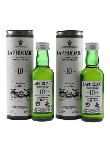 Laphroaig 10 Year Old Bottled 1990s 2 x 5cl / 40%