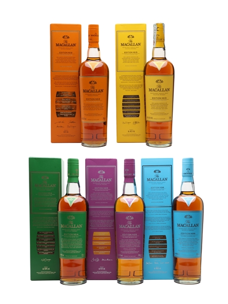 Macallan Editions Collection Editions No.2 - No.6 5 x 70cl