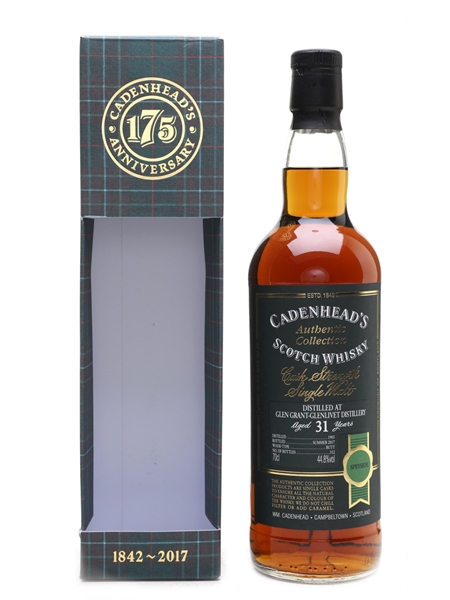 Glen Grant 1985 31 Year Old Bottled 2017 - Cadenhead's 175th Anniversary 70cl / 44.8%