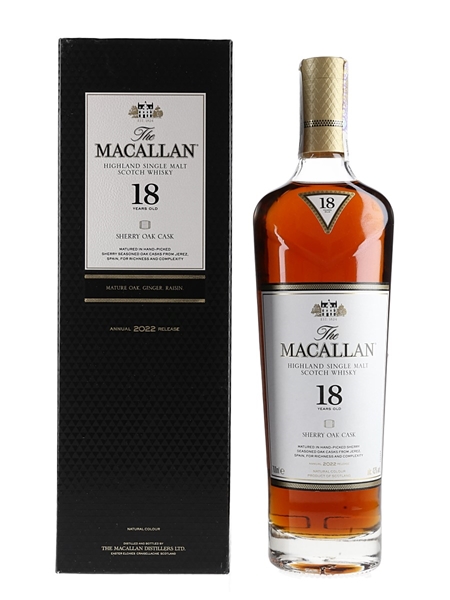 Macallan 18 Year Old Sherry Oak Annual 2022 Release 70cl / 43%