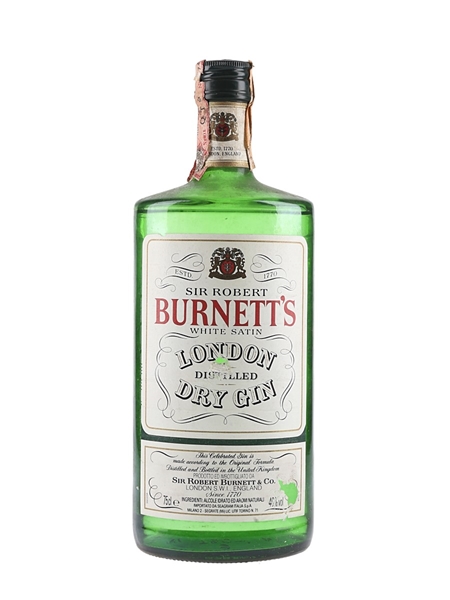 Sir Robert Burnett's White Satin Gin Bottled 1980s - Seagram 75cl / 40%