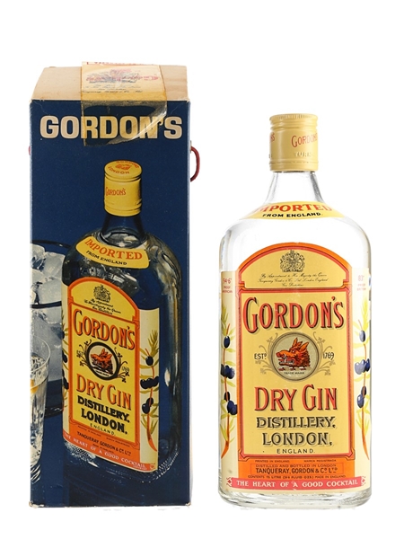 Gordon's Dry Gin Bottled 1970s - Duty Free 75cl / 47.3%