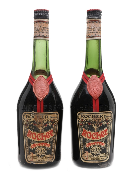 Rocher Cherry Brandy Bottled 1950s 2 x 75cl