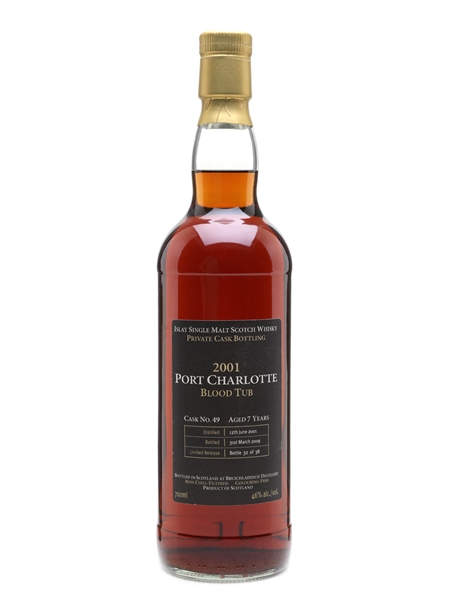 Port Charlotte 2001 Blood Tub 7 Year Old - Private Cask Bottling 70cl / 46%