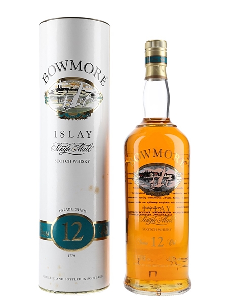 Bowmore 12 Year Old Bottled 1990s - Screen Printed Label 100cl / 43%