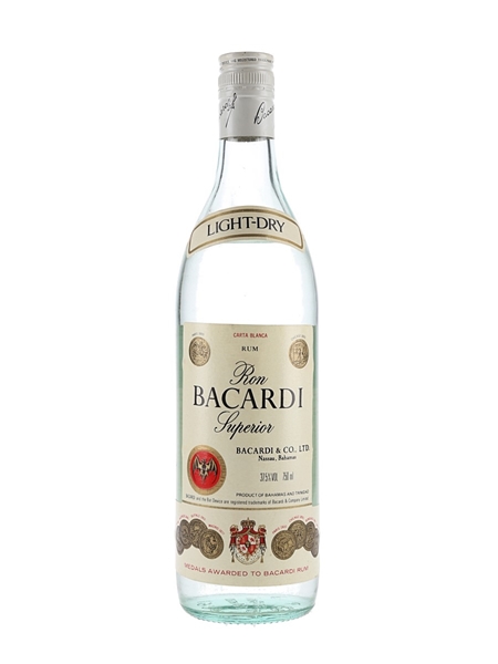 Bacardi Carta Blanca Superior Bottled 1980s - Bahamas & Trinidad 75cl / 37.5%