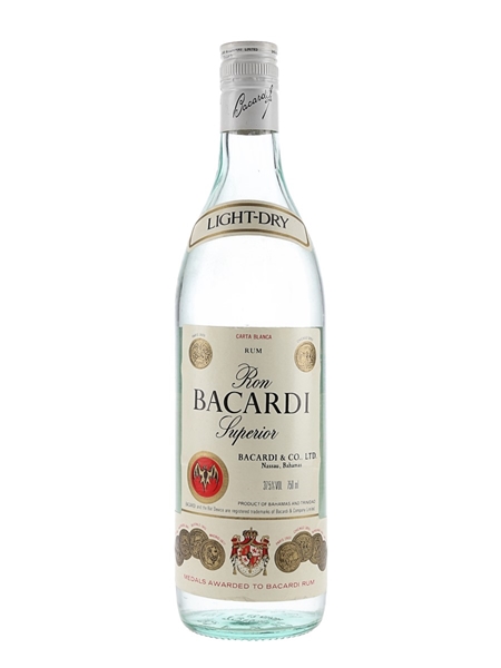 Bacardi Carta Blanca Superior Bottled 1980s - Bahamas & Trinidad 75cl / 37.5%